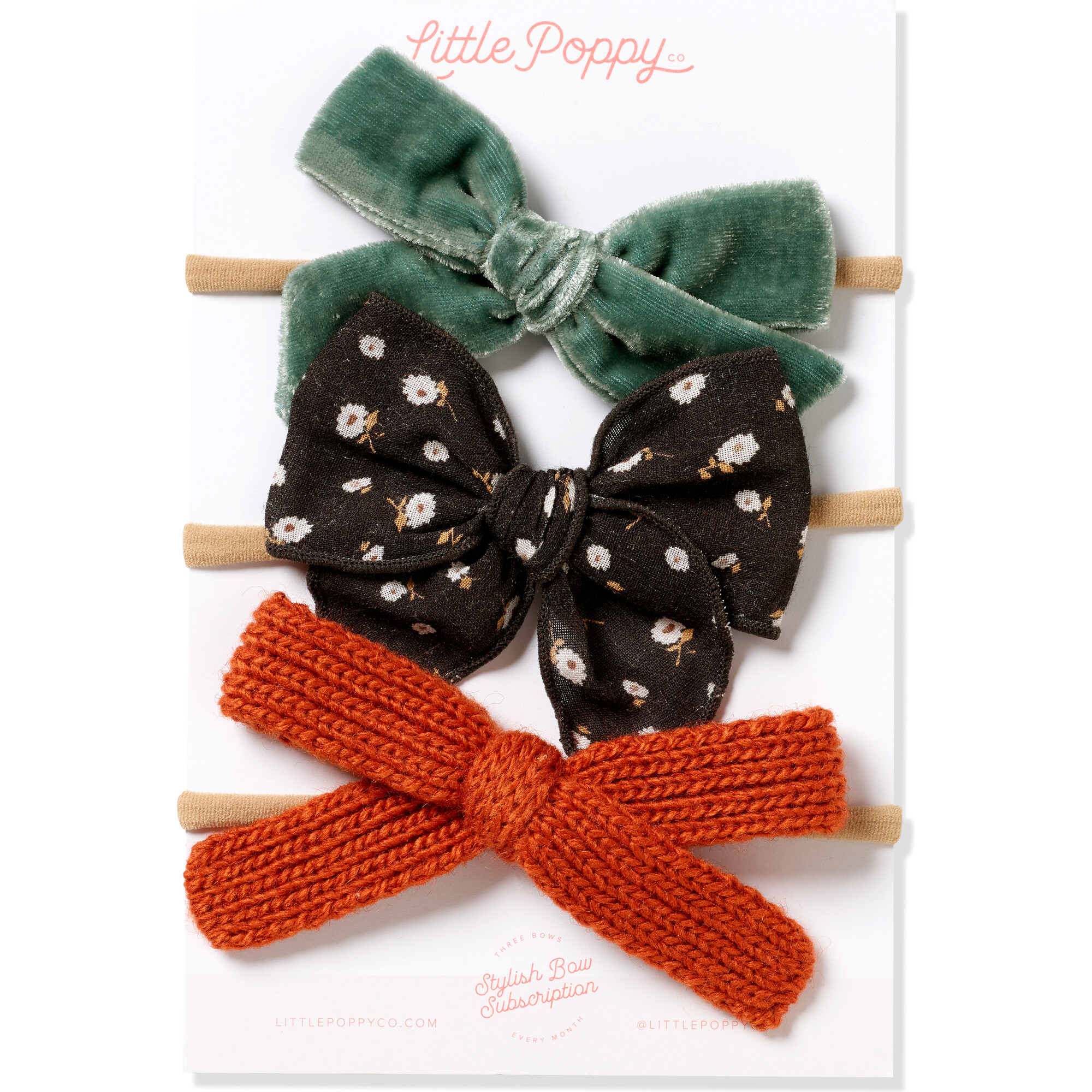 The Sophia Three Bow Original Headband Set, Multi - Bows - 1