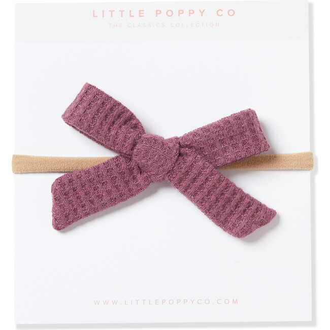 Plum Waffle Original Headband Bow, Purple - Bows - 1