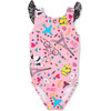 Poodle Flutter Sleeve Leotard, Pink - Leotard - 1 - thumbnail