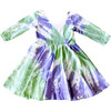 Twirly Dress, Purple & Green Tie Dye - Dresses - 1 - thumbnail