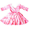 Embroidered Valentine's Dress, Pink Tie Dye - Dresses - 1 - thumbnail