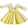 Embroidered Twirly Dress, Yellow Tie Dye - Dresses - 2