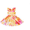 Ruffle Twirly Tie Dye Dress, Pink & Yellow - Dresses - 1 - thumbnail