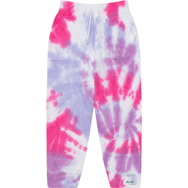 Tie Dye Joggers, Pink & Purple - Sweatpants - 1