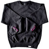 Adult Embroidered Crew Neck, Black & Hot Pink - Sweatshirts - 1 - thumbnail