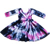 Twirly Dress, Navy & Pink Tie Dye - Dresses - 1 - thumbnail