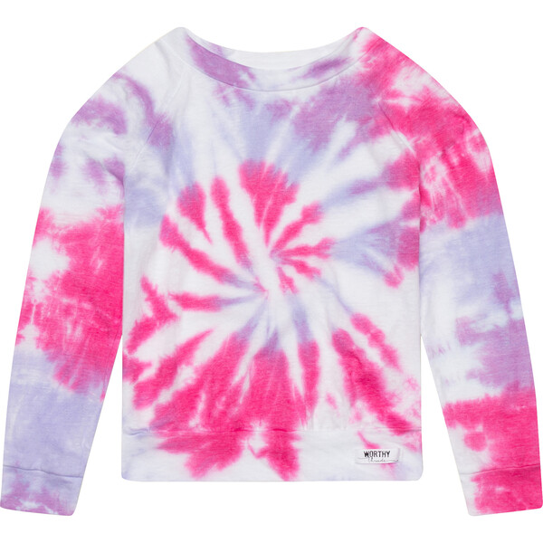 Raglan, Pink & Purple Tie Dye - Worthy Threads Tops | Maisonette