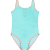 Charlotte Classic One Piece Swimsuit, Tropical Blue - One Pieces - 1 - thumbnail