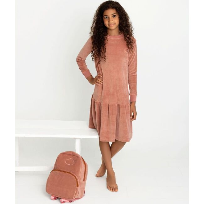Velour Dress, Old Rose - Dresses - 2