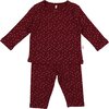 Star Print Set, Maroon - Mixed Apparel Set - 1 - thumbnail