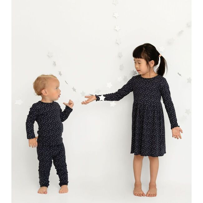Star Print Dress, Dark Navy - Dresses - 3