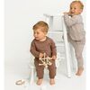 Pouf Embroidered Sweatsuit, Brown - Onesies - 5