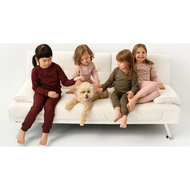 Mini Cloud Sweatsuit, Wine - Onesies - 3