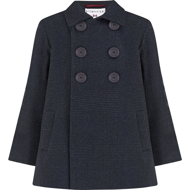 Pimlico Coat, Prince of Wales Navy - Wool Coats - 1