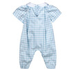 Christopher Romper, Blue & White Gingham - Rompers - 2