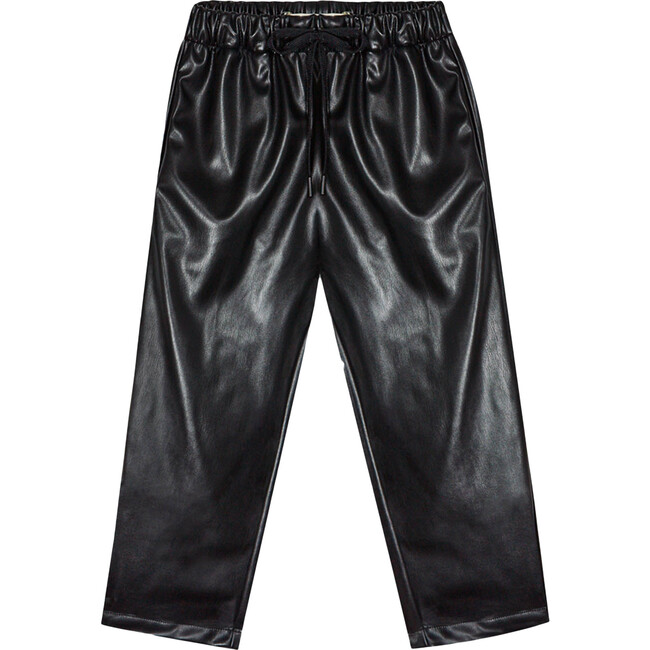 Recycled Leather Long Pant, Black