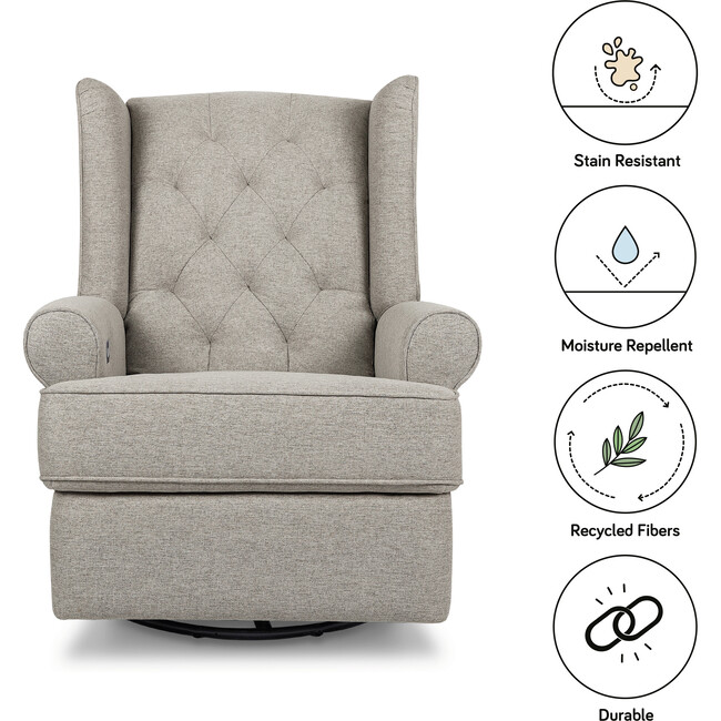 Harbour Electronic Recliner and Swivel Glider, Performance Grey Eco-Weave - Nursery Chairs - 3