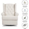 Harbour Electronic Recliner and Swivel Glider, Performance Cream Eco-Weave - Nursery Chairs - 3