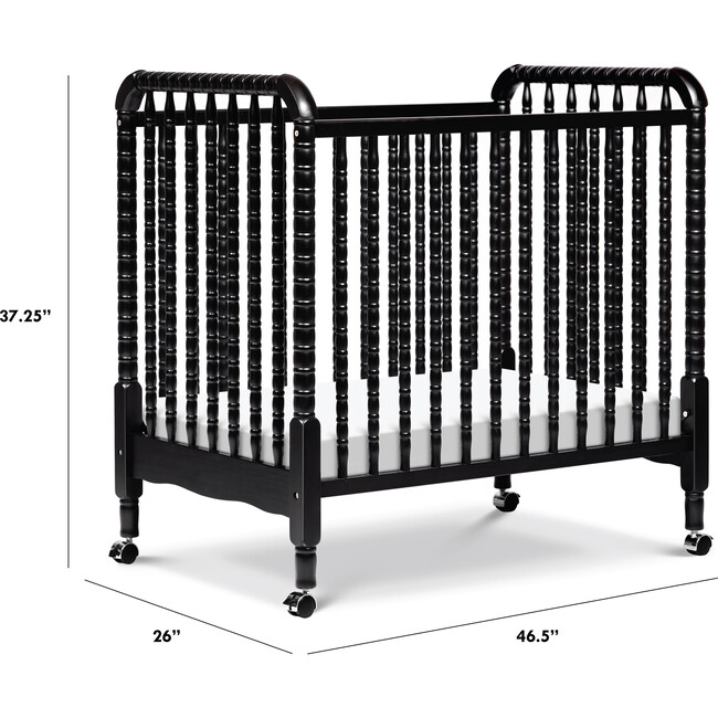 Jenny Lind 3-in-1 Convertible Mini Crib, Ebony - Cribs - 3