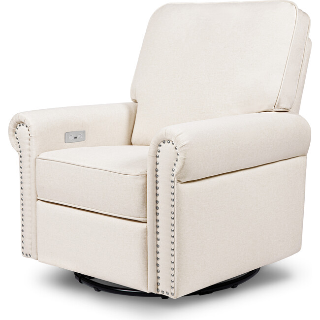 Linden Electronic Recliner and Swivel Glider, Performance Cream Eco-Weave - Nursery Chairs - 1