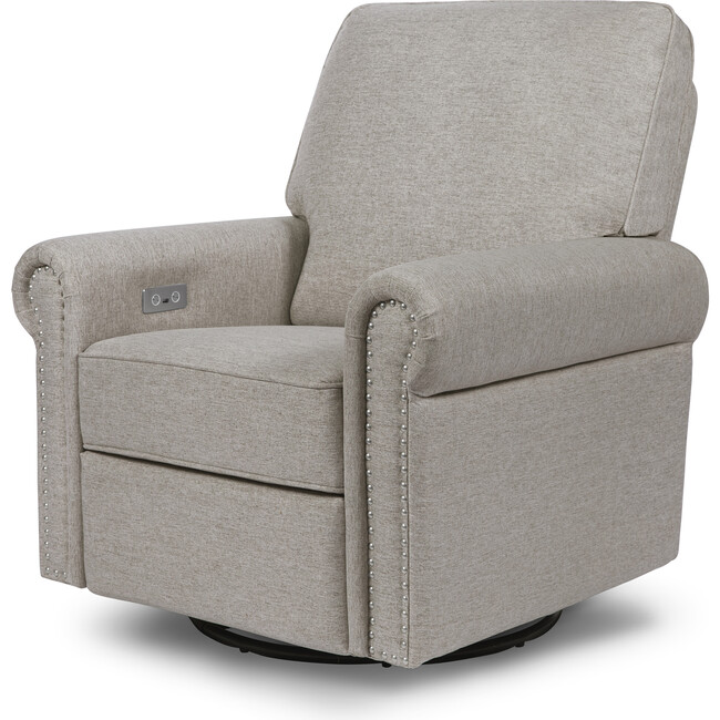 Linden Electronic Recliner and Swivel Glider, Performance Grey Eco-Weave