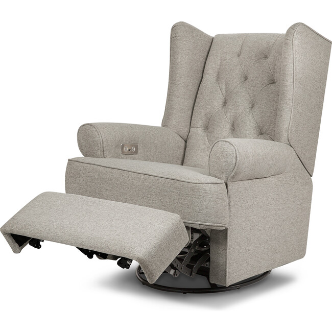 Harbour Electronic Recliner and Swivel Glider, Performance Grey Eco-Weave - Nursery Chairs - 4