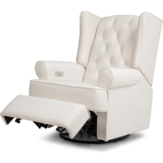 Harbour Electronic Recliner and Swivel Glider, Performance Cream Eco-Weave - Nursery Chairs - 4