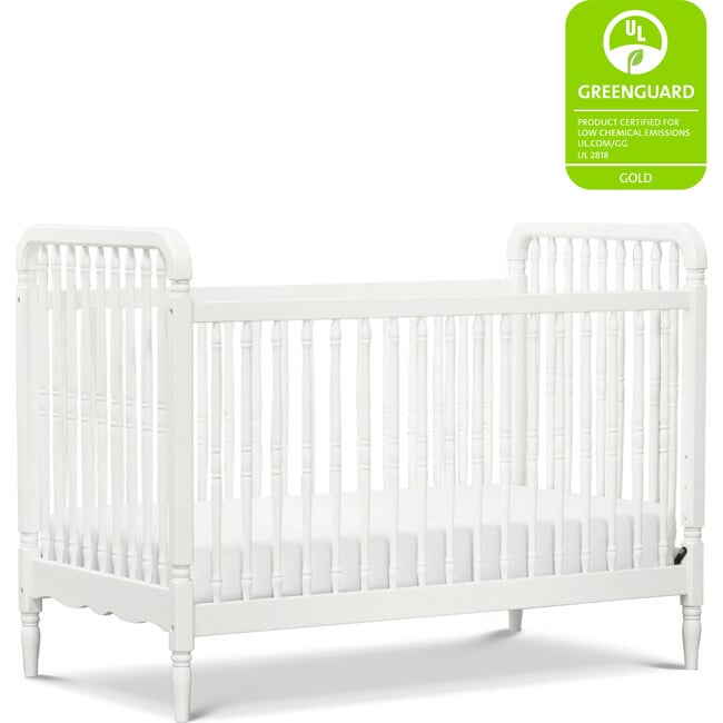 Liberty 3-in-1 Convertible Spindle Crib with Toddler Bed Conversion Kit, Warm White - Cribs - 3