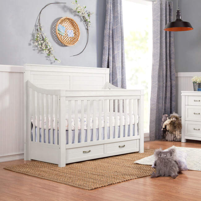 Wesley Farmhouse Storage Crib, Heirloom White - Cribs - 3