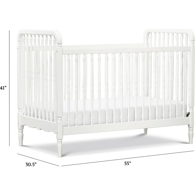 Liberty 3-in-1 Convertible Spindle Crib with Toddler Bed Conversion Kit, Warm White - Cribs - 4