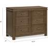 Wesley Farmhouse 6-Drawer Assembled Double Dresser, Stablewood - Dressers - 6