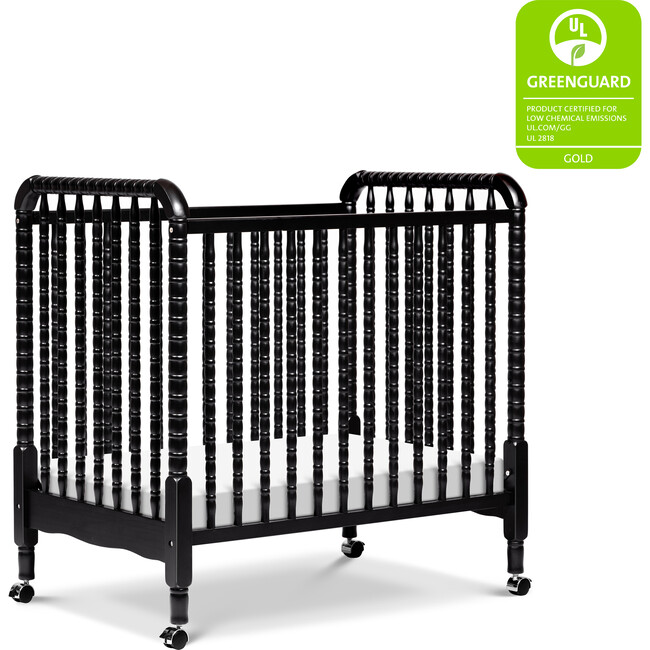 Jenny Lind 3-in-1 Convertible Mini Crib, Ebony - Cribs - 8