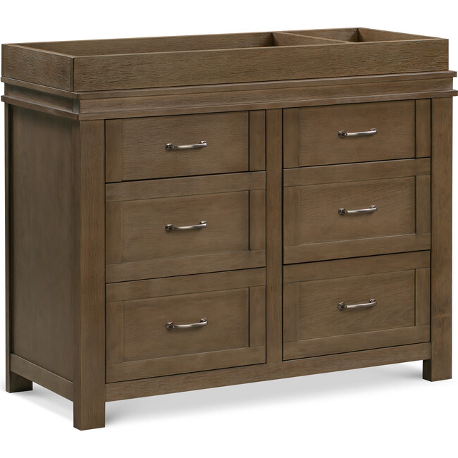 Wesley Farmhouse 6-Drawer Assembled Double Dresser, Stablewood - Dressers - 8
