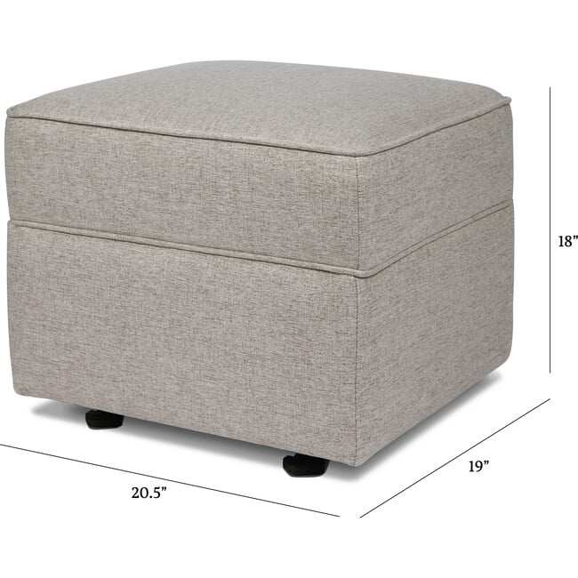 Willa-Alden Gliding Ottoman, Performance Grey Eco-Weave - Ottomans - 3