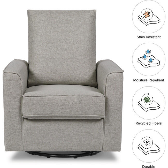 Alden Swivel Glider, Performance Grey Eco-Weave - Nursery Chairs - 4