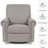 Linden Electronic Recliner and Swivel Glider, Performance Grey Eco-Weave - Nursery Chairs - 5