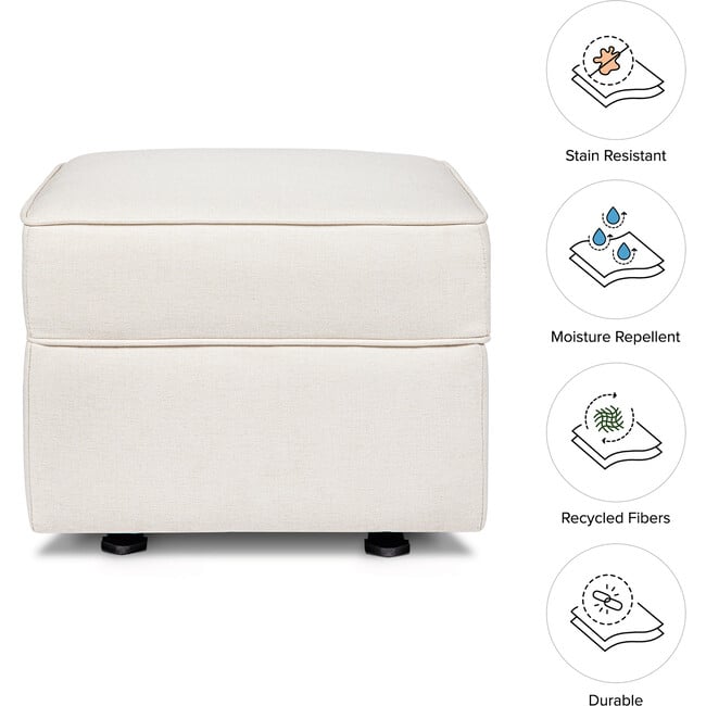 Willa-Alden Gliding Ottoman, Performance Cream Eco-Weave - Ottomans - 4