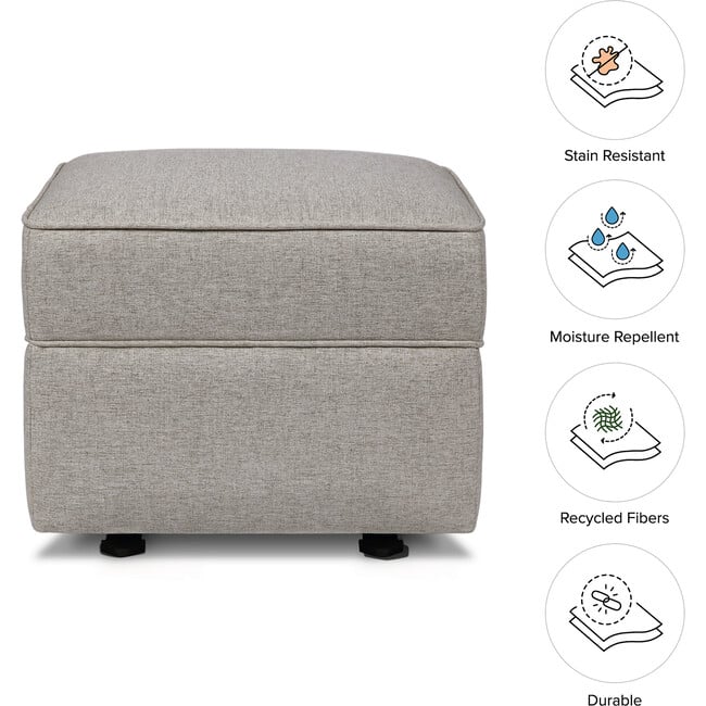 Willa-Alden Gliding Ottoman, Performance Grey Eco-Weave - Ottomans - 4