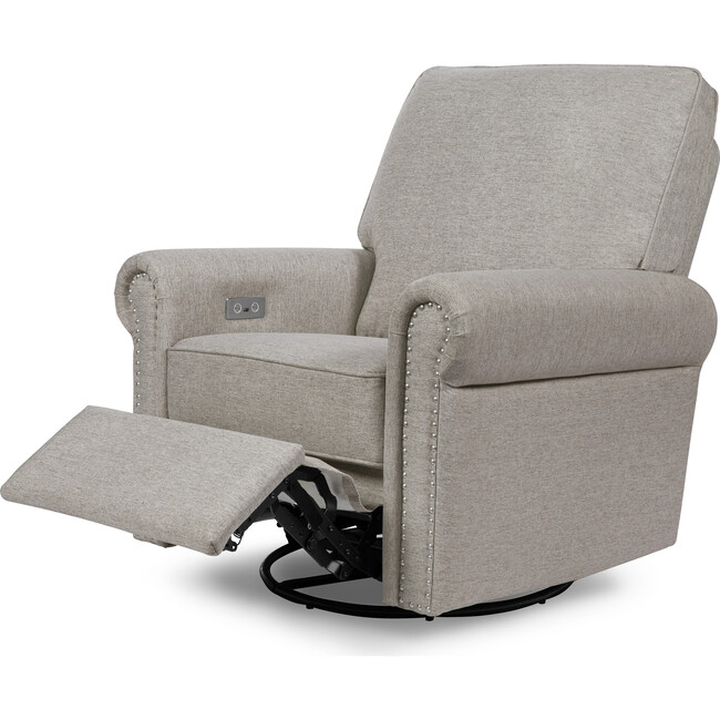 Linden Electronic Recliner and Swivel Glider, Performance Grey Eco-Weave - Nursery Chairs - 6