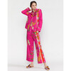 Women's Botanical Print Pajama Shirt, Pink Floral - Pajamas - 2