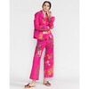 Women's Botanical Print Pajama Shirt, Pink Floral - Pajamas - 4