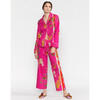 Women's Botanical Print Pajama Shirt, Pink Floral - Pajamas - 6
