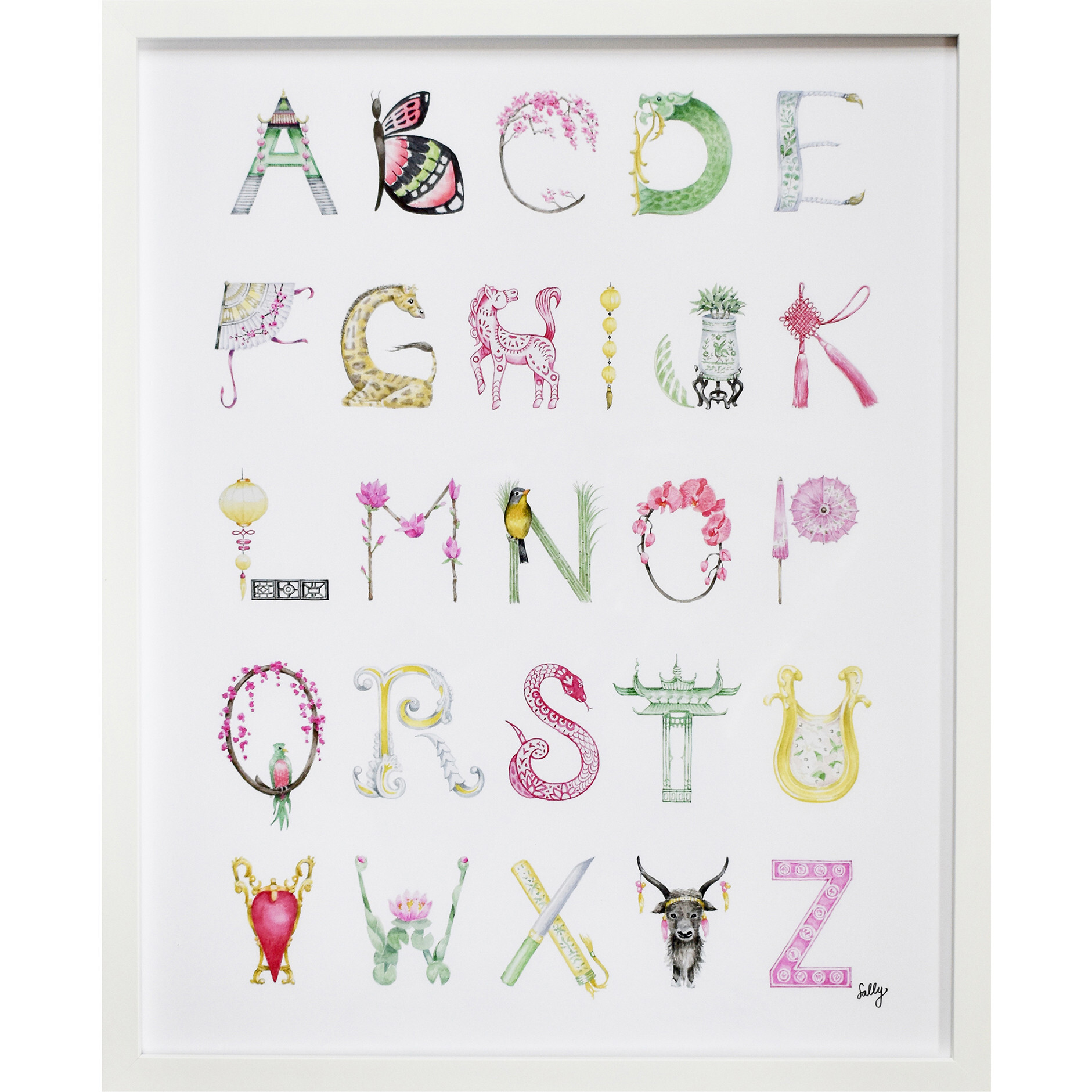 Chinoiserie Alphabet, 16" x 20" - Art - 1