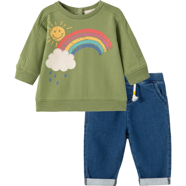 Rain And Sun Sweatshirt Set, Green