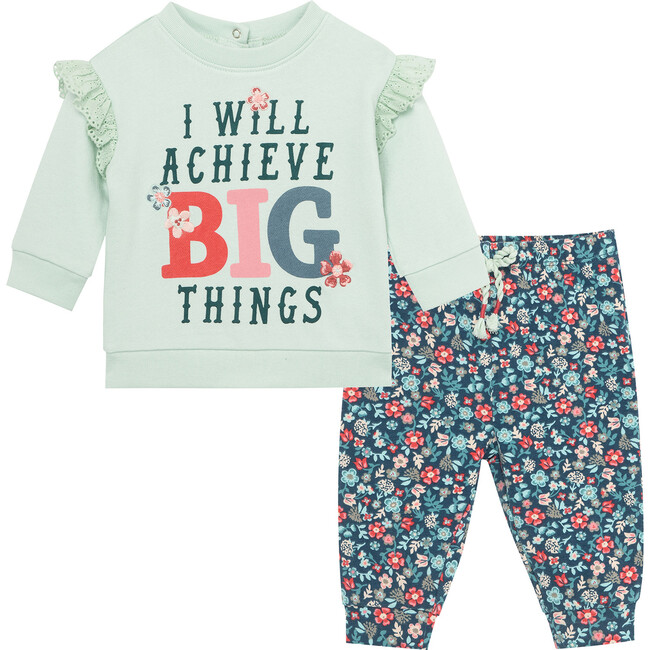Achieve Big Things Pant Set, Blue - Mixed Apparel Set - 1