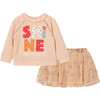Shine Tutu Set, Peach - Mixed Apparel Set - 1 - thumbnail
