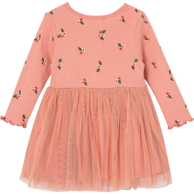 Floral Schiffli Tulle Dress, Pink