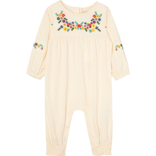 Dots & Flowers Coverall, Off-White