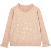 Embroidered Flowers Sweater, Peach - Sweaters - 1 - thumbnail