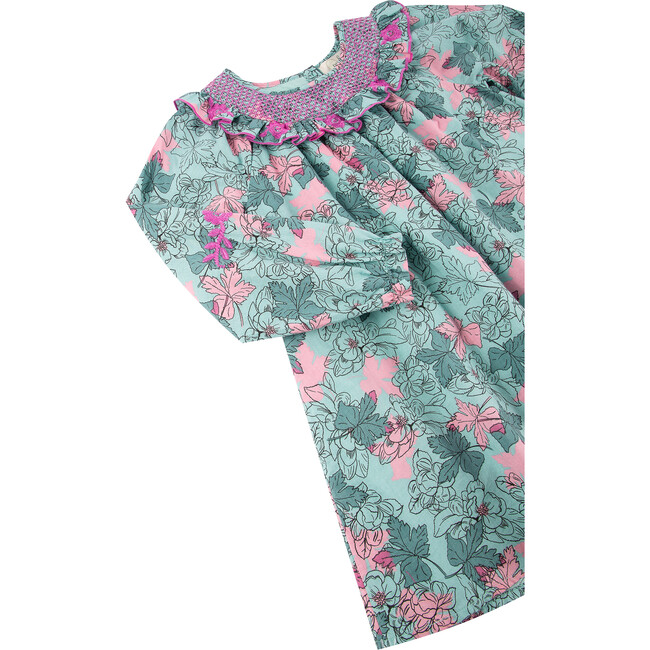 Smocked Collar Dress, Print - Dresses - 3